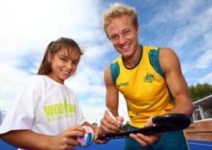 Kookaburras signing autographs