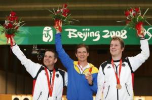 Men's 25m Rapid Fire Pistol Final medallists