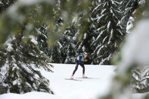 Biathlete in the woods