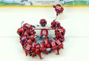 Russian Hockey Huddle