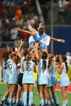 Argentina's team celebrates Maria Magdalena