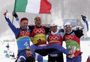 Italy wins the 4x10km Relay