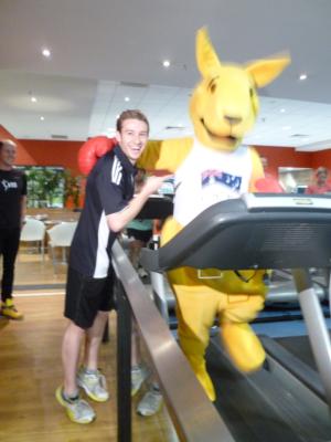 Mitcham and BK on the treadmill