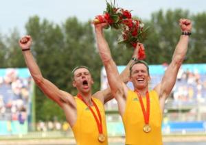 Australian gold medal celebration