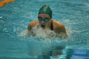 Steaming home in the pool