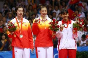 Women's singles badminton medallists