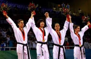 Women 57kg medallists