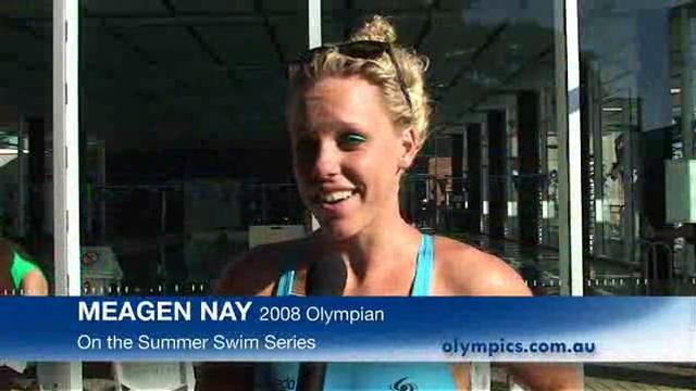 Nay has a ball at the Summer Swim Series