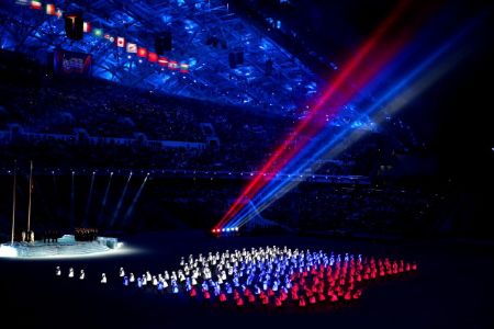 Russian flag flies at the Opening Ceremony