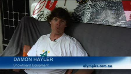 Hayler on snowboard equipment
