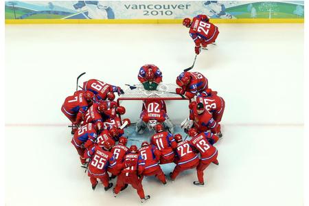 Russian Hockey Huddle