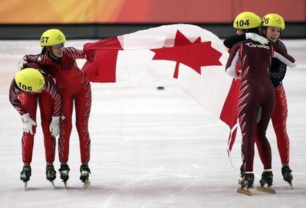 Team Canada celebrate the silver medal