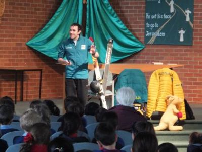 Morris talks with Donvale students
