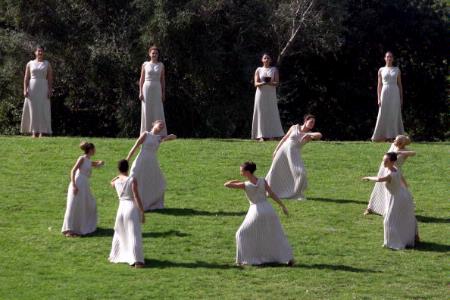 Greek dancers at Olympia