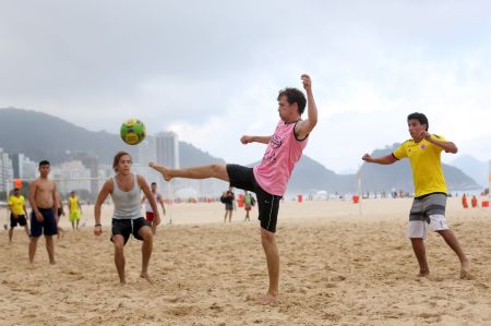 Beach football in Rio