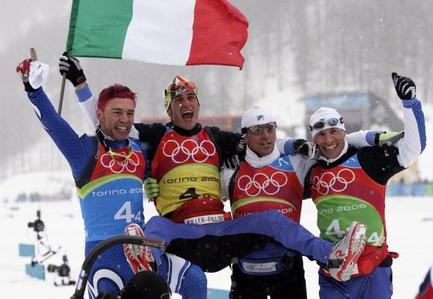 Italy wins the 4x10km Relay