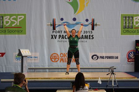 Van Tienen in action at the 2015 Pacific Games.