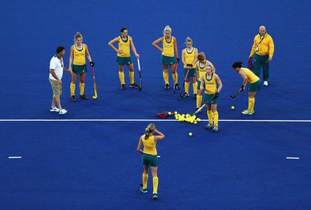 The Hockeyroos undergo their first training session at Riverbank Arena 