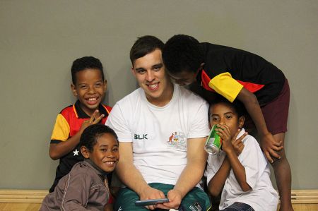 Larkins with PNG children