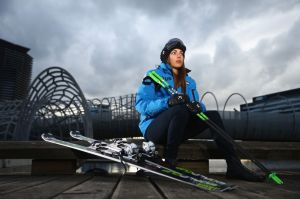 Australian skicross athlete Katya Crema poses