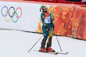 Small reacts at Super Combined Slalom