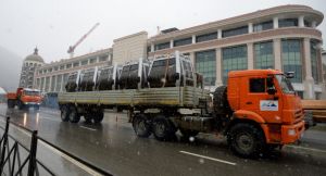 Cable cars on trailer: Sochi mountains 