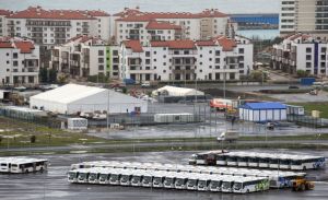Buses outside Sochi Olympic Park