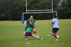 Perfecting their tackling technique