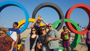 Making friends at Copacabana beach