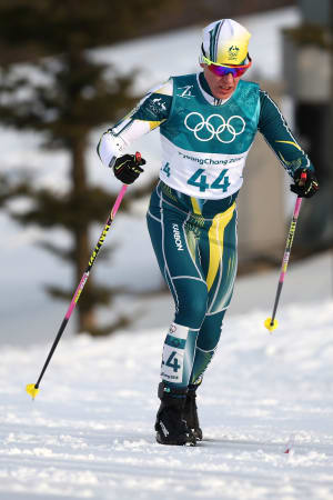 Barbara Jezersek in action in the Women's Skiathlon