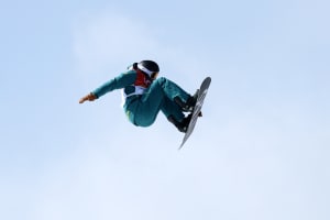 Nate Johnstons  in men's snowboard halfpipe qualifications