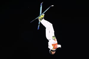 David Morris in the men's Aerial Skiing finals