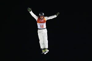 David Morris in action in the men's aerial skiing finals