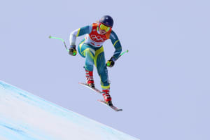 Greta Small in action in the women's Downhill