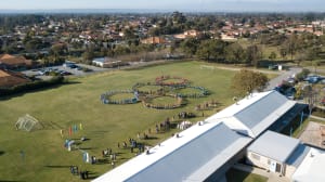 St Andrews Grammar school create giant Olympic Rings to celebrate Olympic Day