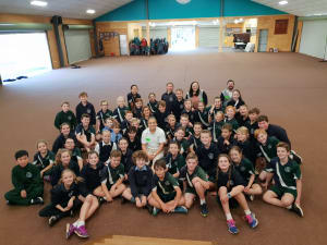 Olympian Shelley Watts visits St Peter's Primary School